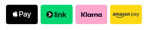 Apple Pay, Link, Klarna and Amazon Pay logos